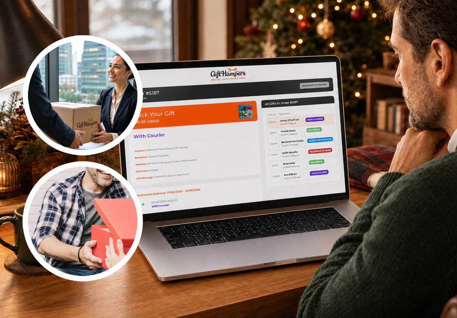 realtime tracking corporate gift hamper delivery in France